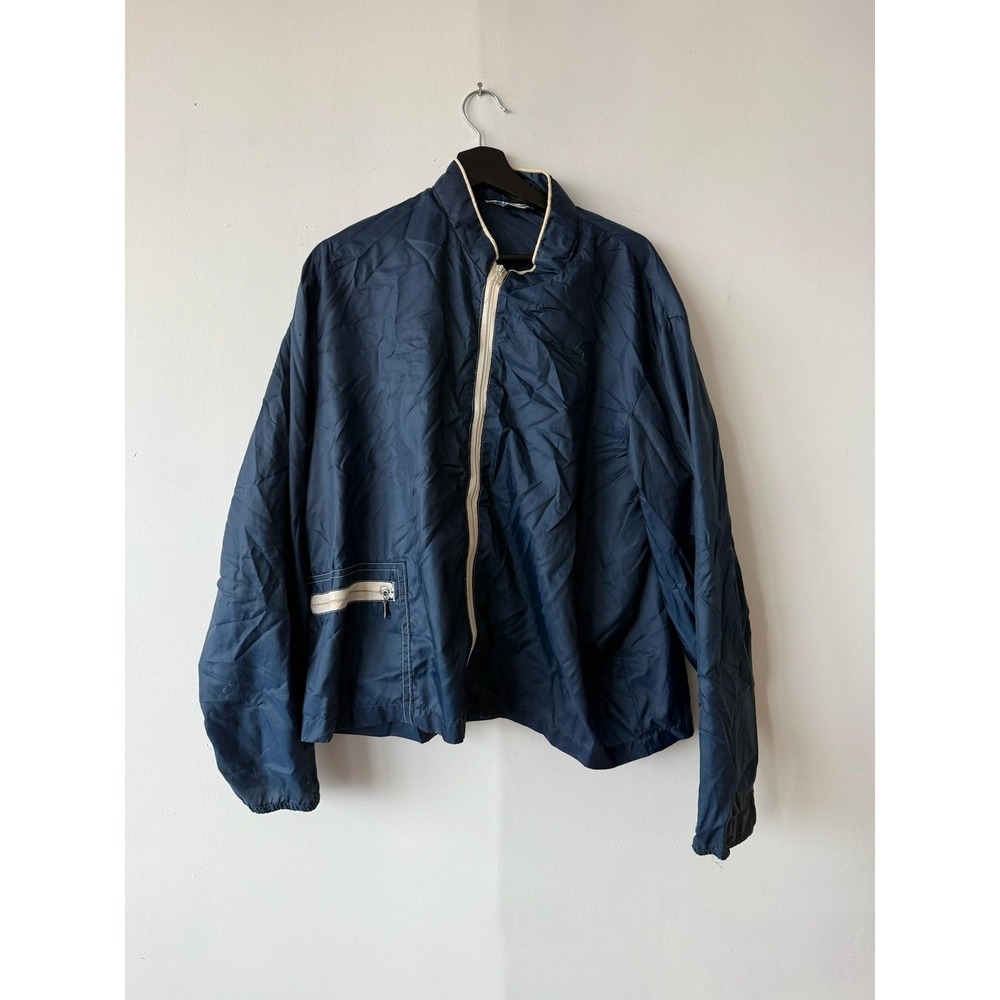 Vintage Penneys Surf Breaker Jacket‎ Mens Large Blue Windbreaker Retro 60s 70s